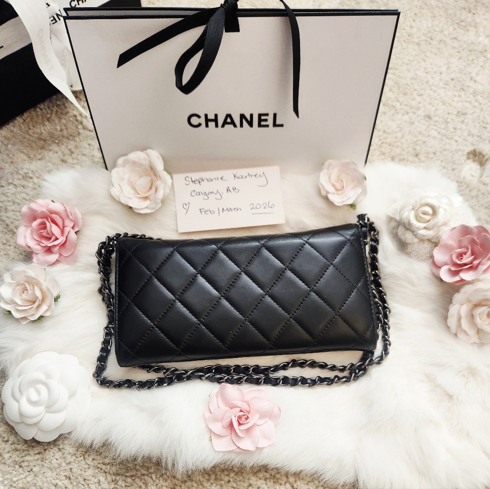 1️⃣1️⃣0️⃣0️⃣ CHANEL Black Quilted Leather Wallet - Picture 7 of 13